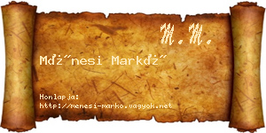 Ménesi Markó névjegykártya